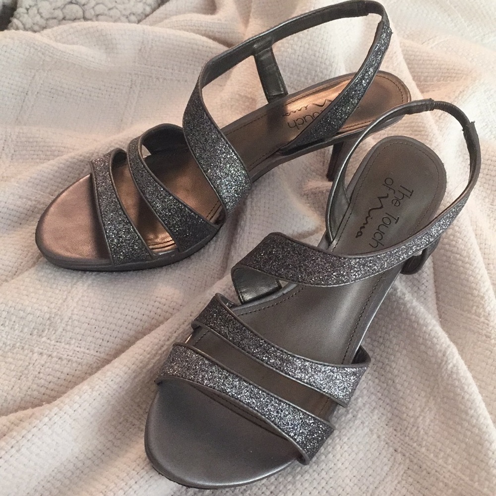 Gunmetal sparkly heels